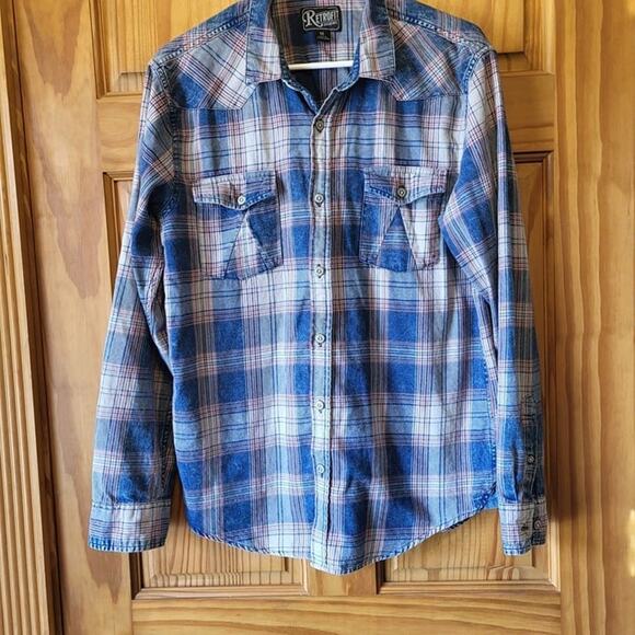 Retrofit Brands Mens Flannel button front long sleeve shirt  size MED - Picture 1 of 5
